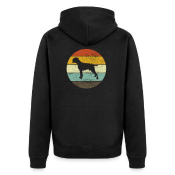 German Boxer Dog Retro Dog Training Gift - Unisex Premium Organic Zip Hoodie - black - Back - Nico (187cm)