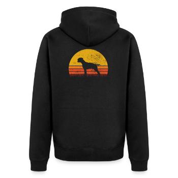 Boxer Sunset Retro Dog Owner Dog Love Gift - Unisex Premium Organic Zip Hoodie - black - Back - Nico (187cm)