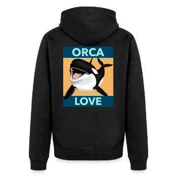 Orca Love Cute Orca Gift T-shirt - Veste à capuche bio Premium Unisexe - noir - Dos - Nico (187cm)