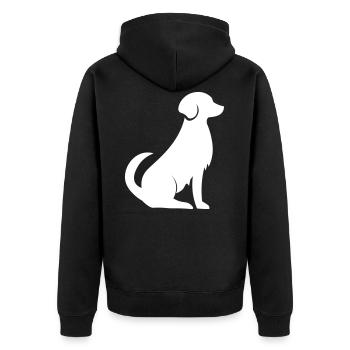 Dog vector shadow graphic. dog black shadow - Unisex Premium Organic Zip Hoodie - black - Back - Nico (187cm)