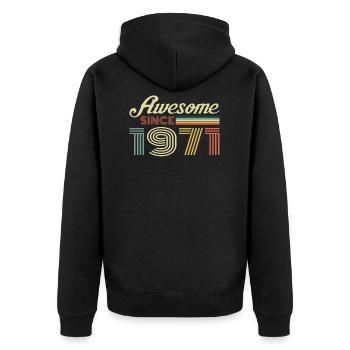 Vintage 1971 anniversaire cadeau vintage rétro - Veste à capuche bio Premium Unisexe - noir - Dos - Nico (187cm)