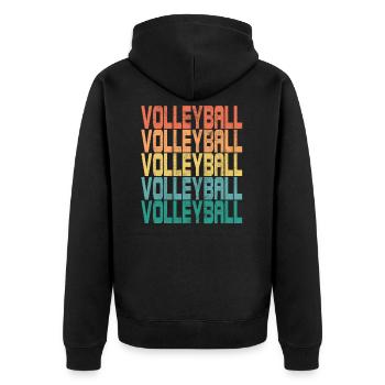 Volley- Volleyballer SPort Retro Gift - Veste à capuche bio Premium Unisexe - noir - Dos - Nico (187cm)