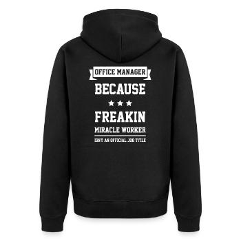 Gestionnaire de bureau - Cool Gift Job - Veste à capuche bio Premium Unisexe - noir - Dos - Nico (187cm)