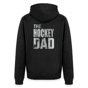 Cadeau de rondelle de gardien de but de papa de hockey sur gazon de papa de hockey - Veste à capuche bio Premium Unisexe - noir - Dos - Nico (187cm)