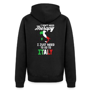 Italie thérapie cadeau de dicton italien - Veste à capuche bio Premium Unisexe - noir - Dos - Nico (187cm)
