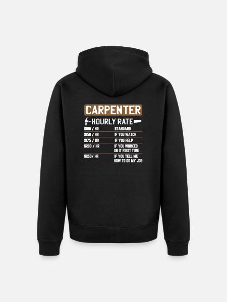 Zimmermann Zimmerer Handwerker Spruch Geschenk - Unisex Premium Bio Zip Hoodie - Schwarz