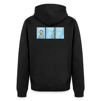 Sarkasmus Van Gogh Wortspiel Geschenk - Unisex Premium Bio Zip Hoodie - Schwarz - Hinten - Nico (187cm)