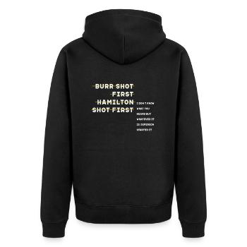 Burr Shot First Alexander Hamilton Drôle - Veste à capuche bio Premium Unisexe - noir - Dos - Nico (187cm)