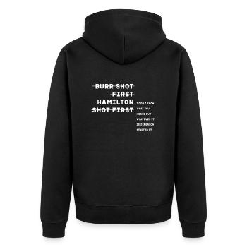 Burr Shot First Alexander Hamilton Drôle - Veste à capuche bio Premium Unisexe - noir - Dos - Nico (187cm)