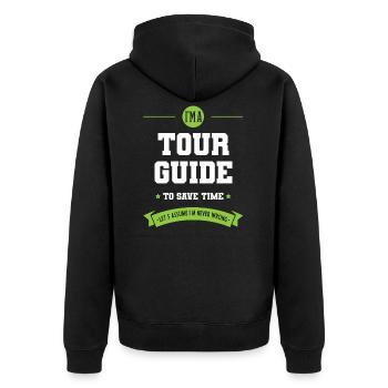 Ich bin Reiseleiter - Reiseleiter Job Geschenk lustig - Unisex Premium Bio Zip Hoodie - Schwarz - Hinten - Nico (187cm)