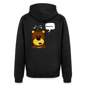 Hubschrauber Bär Hubschraubär - Unisex Premium Bio Zip Hoodie - Schwarz - Hinten - Nico (187cm)