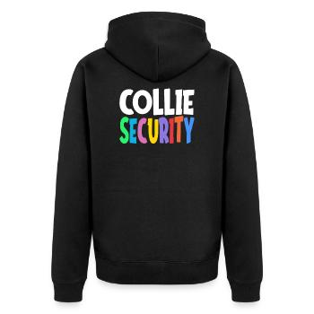 Border collie dog herding dog safety gift - Unisex Premium Organic Zip Hoodie - black - Back - Nico (187cm)