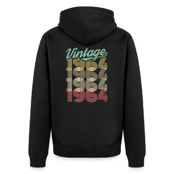 Vintage 1964 Anniversaire Rétro Millésime Cadeau - Veste à capuche bio Premium Unisexe - noir - Dos - Nico (187cm)