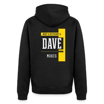 What A Difference A Dave Makes - Family Name Gift - Unisex Premium Organic Zip Hoodie - black - Back - Nico (187cm)