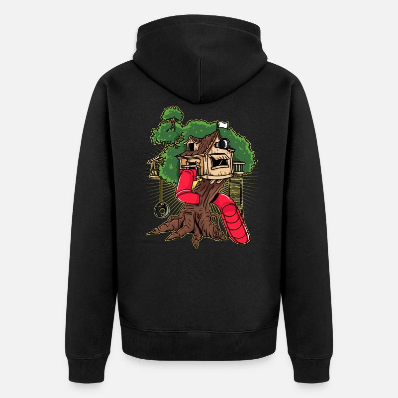 Baumhaus Kinder Baumhaus Garten Baumhaus - Unisex Premium Bio Zip Hoodie - Schwarz