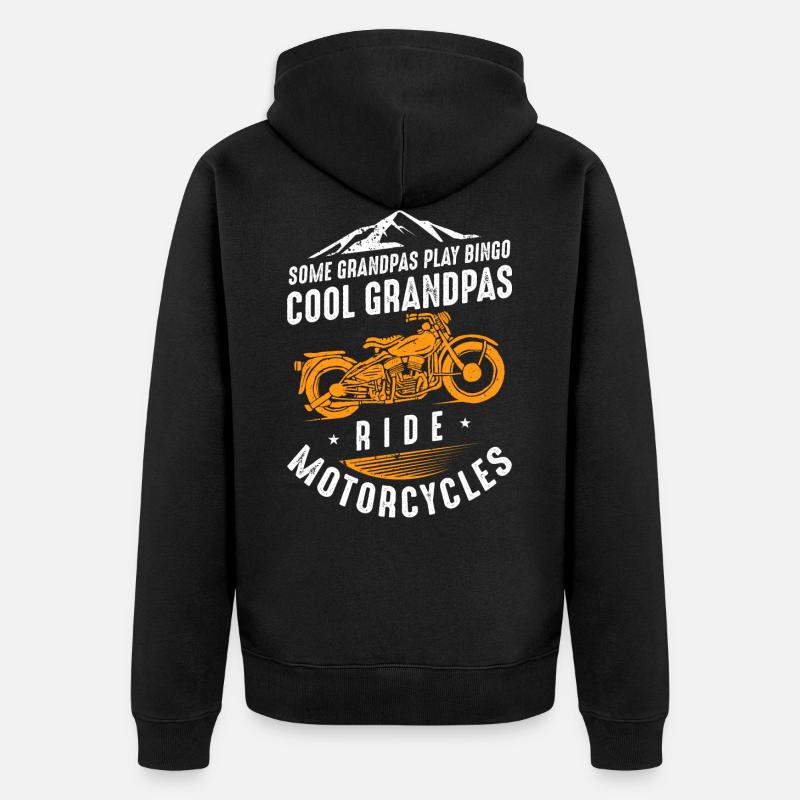 Cool Grandpas Ride Motorcycles - Veste à capuche bio Premium Unisexe - noir