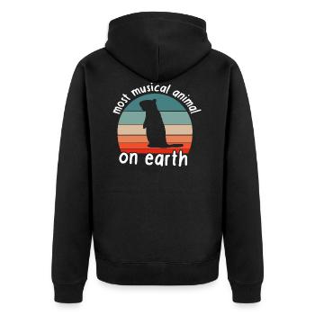 Marmotte musique Alpes Sifflet instrument sommeil - Veste à capuche bio Premium Unisexe - noir - Dos - Nico (187cm)