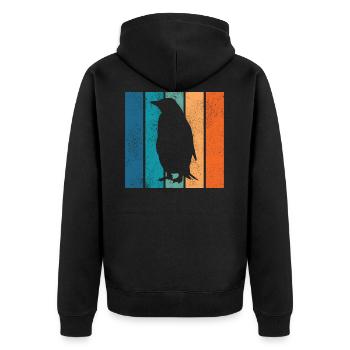 Penguin Penguins Animal Ice South Pole Retro Gift - Unisex Premium Organic Zip Hoodie - black - Back - Nico (187cm)