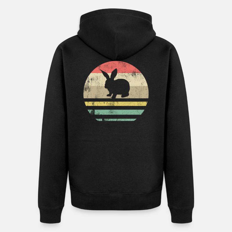 Easter Lapin Cadeau Rétro - Veste à capuche bio Premium Unisexe - noir