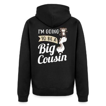 Je suis un grand cousin - Veste à capuche bio Premium Unisexe - noir - Dos - Nico (187cm)