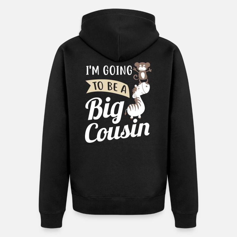 Je suis un grand cousin - Veste à capuche bio Premium Unisexe - noir