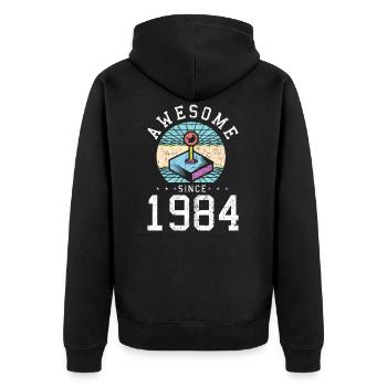 Awesome since 1984 Gamer Retro Millésime cadeau - Veste à capuche bio Premium Unisexe - noir - Dos - Nico (187cm)