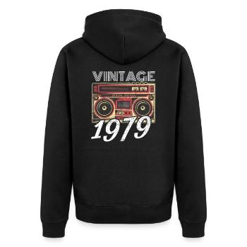 Vintage 1979 79 Anniversaire Rétro Millésime cadeau - Veste à capuche bio Premium Unisexe - noir - Dos - Nico (187cm)