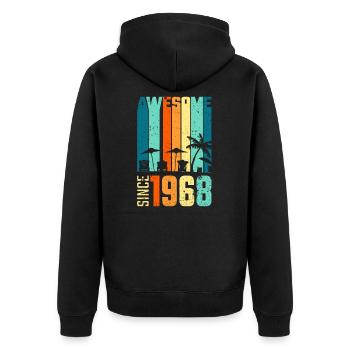 Vintage 1968 68 Anniversaire Rétro Millésime cadeau - Veste à capuche bio Premium Unisexe - noir - Dos - Nico (187cm)