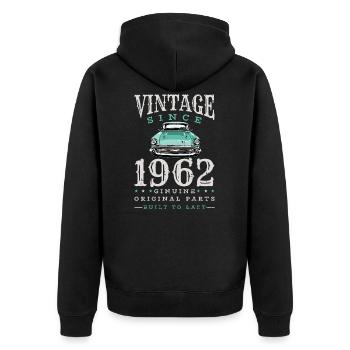 Vintage 1962 62 Anniversaire Rétro Millésime cadeau - Veste à capuche bio Premium Unisexe - noir - Dos - Nico (187cm)