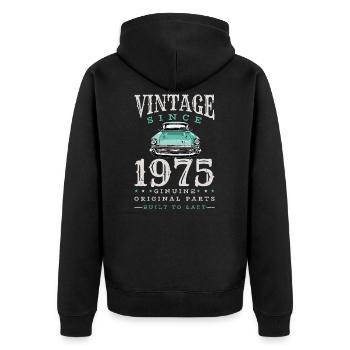 Vintage 1975 75 Anniversaire Rétro Millésime cadeau - Veste à capuche bio Premium Unisexe - noir - Dos - Nico (187cm)