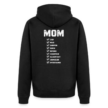 Mom Funny Jobs - Cadeau fête des mères Cool - Veste à capuche bio Premium Unisexe - noir - Dos - Nico (187cm)
