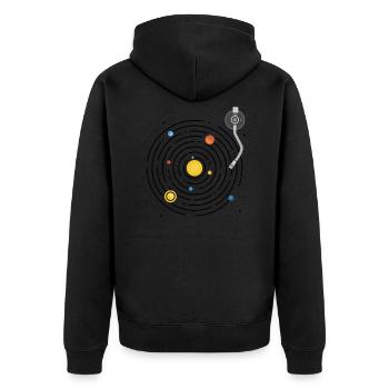 Musique Système solaire Cadeau vinyle - Veste à capuche bio Premium Unisexe - noir - Dos - Nico (187cm)