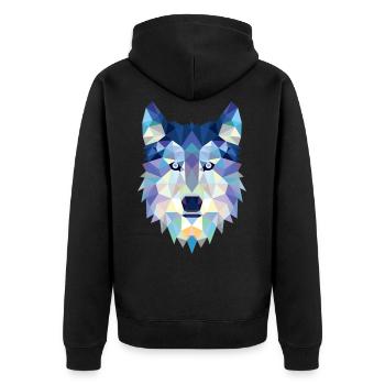 Wolf Wolfskopf Graphic Pack Wolves Gift Idea - Unisex Premium Organic Zip Hoodie - black - Back - Nico (187cm)