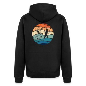 Lézard lézard lézard Reptile Gecko Iguane cadeau - Veste à capuche bio Premium Unisexe - noir - Dos - Nico (187cm)
