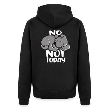 No Not Today Not Tomorrow - Unisex Premium Organic Zip Hoodie - black - Back - Nico (187cm)