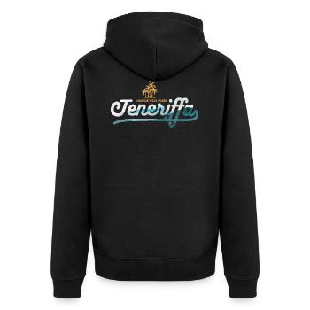 Teneriffa Vintage - Kanarische Inseln, Spanien - Unisex Premium Bio Zip Hoodie - Schwarz - Hinten - Nico (187cm)