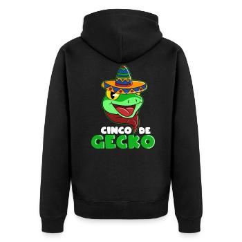 Cinco de Mayo Tag Cinco de Gecko - Unisex Premium Organic Zip Hoodie - black - Back - Nico (187cm)