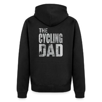 Cycling Dad Dad Bicycle Walking Saying Gift - Unisex Premium Organic Zip Hoodie - black - Back - Nico (187cm)