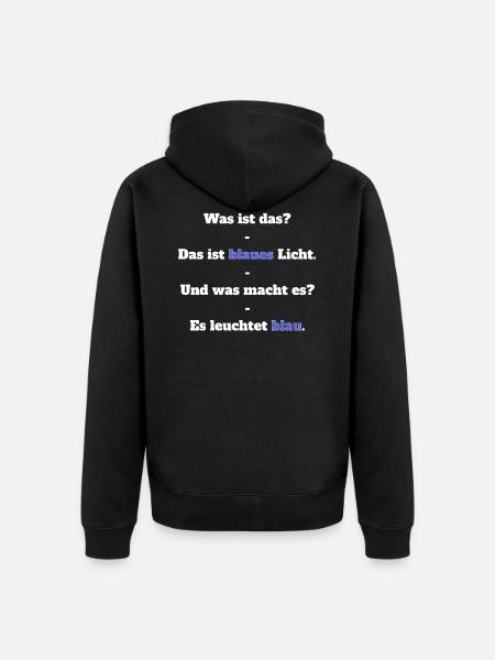 Blaues Licht - Unisex Premium Bio Zip Hoodie - Schwarz