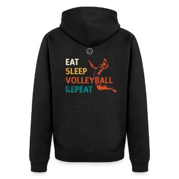 EAT SLEEP VOLLEYBALL REPEAT - Veste à capuche bio Premium Unisexe - noir - Dos - Nico (187cm)