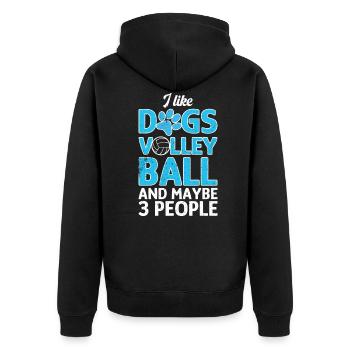 I like Dogs Volleyball and 3 People - Veste à capuche bio Premium Unisexe - noir - Dos - Nico (187cm)