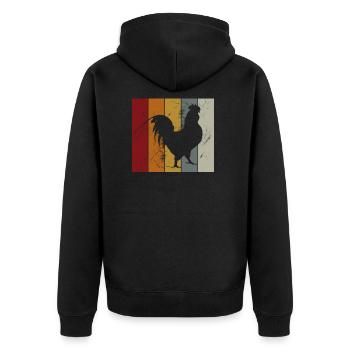 Huhn Hahn Hühner Hühnerstall Bauernhof Geschenk - Unisex Premium Bio Zip Hoodie - Schwarz - Hinten - Nico (187cm)