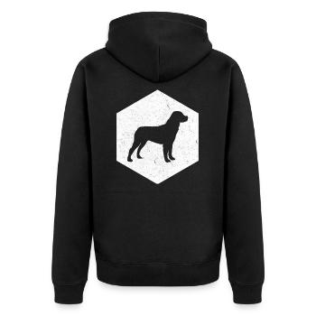 Rottweiler Dog Dog Sports Gift - Unisex Premium Organic Zip Hoodie - black - Back - Nico (187cm)