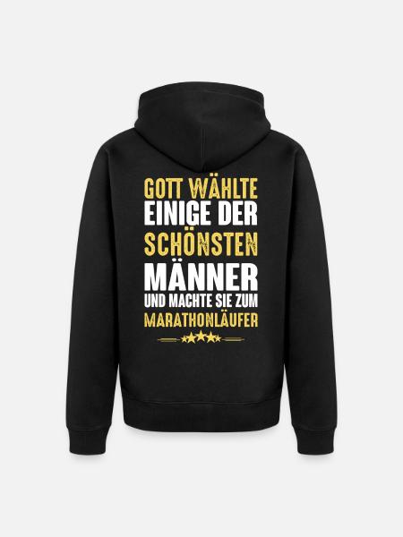 Marathonlauf - Marathonläufer - Unisex Premium Bio Zip Hoodie - Schwarz