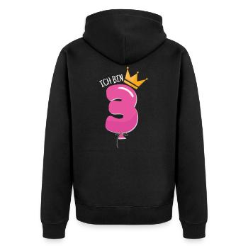 3 anniversaire anniversaire couronne ballons de la couronne cadeau - Veste à capuche bio Premium Unisexe - noir - Dos - Nico (187cm)