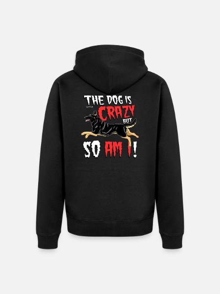 German Shepherd Crazy 4 - Unisex Premium Organic Zip Hoodie - black