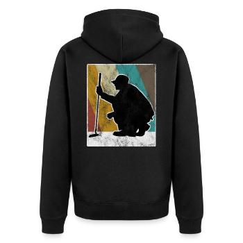 Golf Club Golf Golf Retro Golfer Golfer - Unisex Premium Organic Zip Hoodie - black - Back - Nico (187cm)