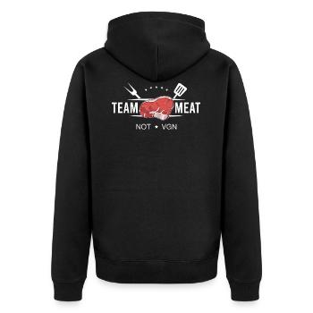 Team Meat Grilling Griller Meat Eater Steak - Unisex Premium Organic Zip Hoodie - black - Back - Nico (187cm)