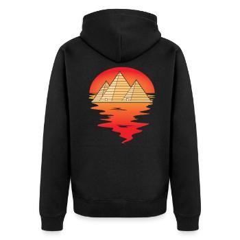 Egypte vacances coucher de soleil rétro - Veste à capuche bio Premium Unisexe - noir - Dos - Nico (187cm)