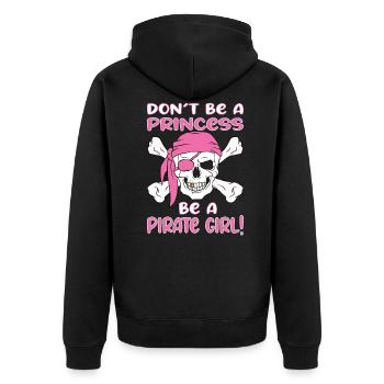 Pas de princesse pirate fille - Veste à capuche bio Premium Unisexe - noir - Dos - Nico (187cm)